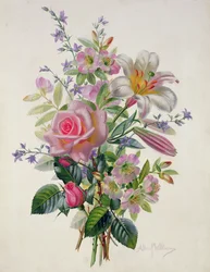 Ein rosa Blumenstrauß